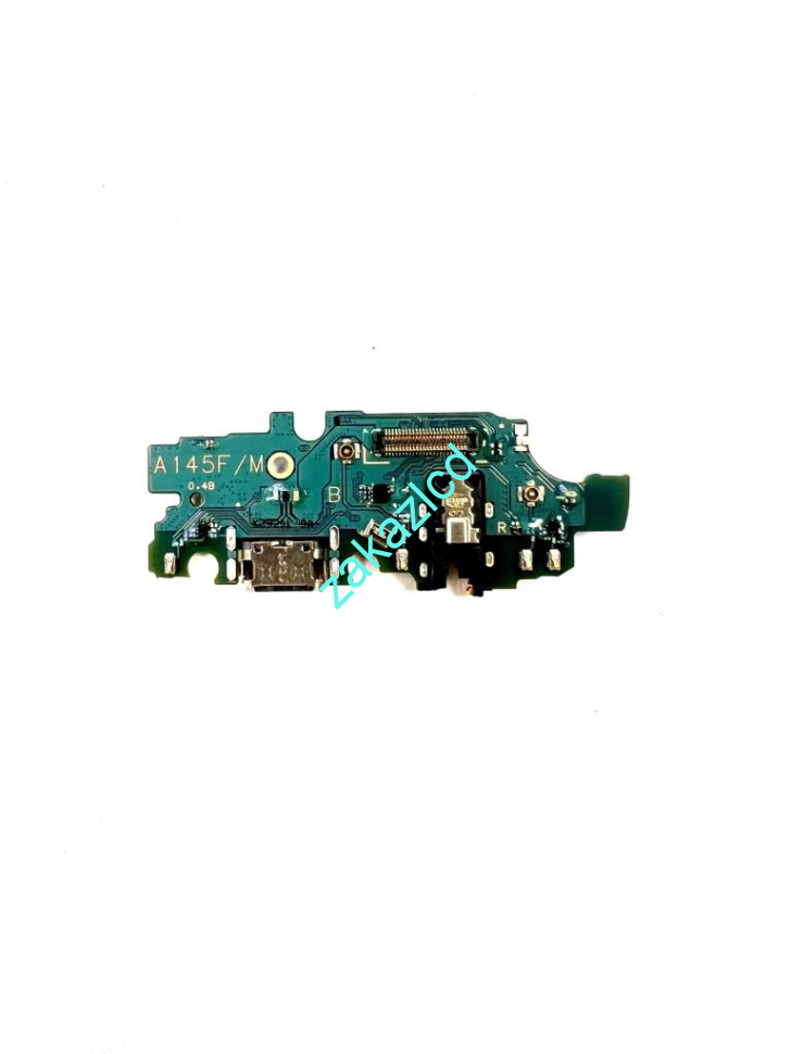 Шлейф Samsung A145F Galaxy A14 плата с разъемом зарядки, разъемом наушников и микрофоном сервисный оригинал