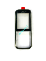 Передняя панель со стеклом Nokia C5-00 сервисный оригинал черная (black)