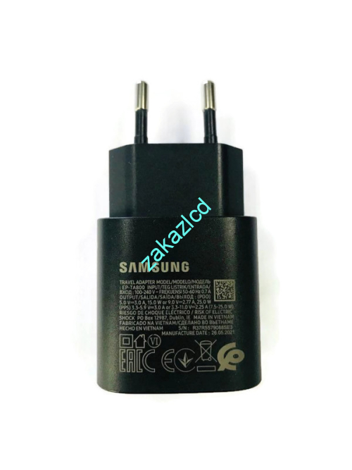 Сетевое зарядное устройство Samsung EP-TA800 Type-C 25W сервисный оригинал (black) Сетевое зарядное устройство Samsung EP-TA800 Type-C 25W сервисный оригинал (black)
