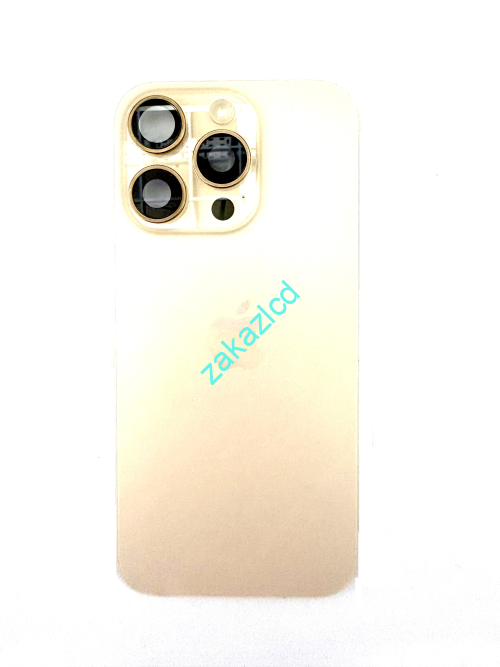 Задняя крышка IPhone 16 Pro золото (desert) со шлейфом (оригинал снятая) Задняя крышка IPhone 16 Pro золото (desert) со шлейфом (оригинал снятая)